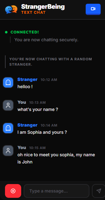 Mobile Text Chat Interface